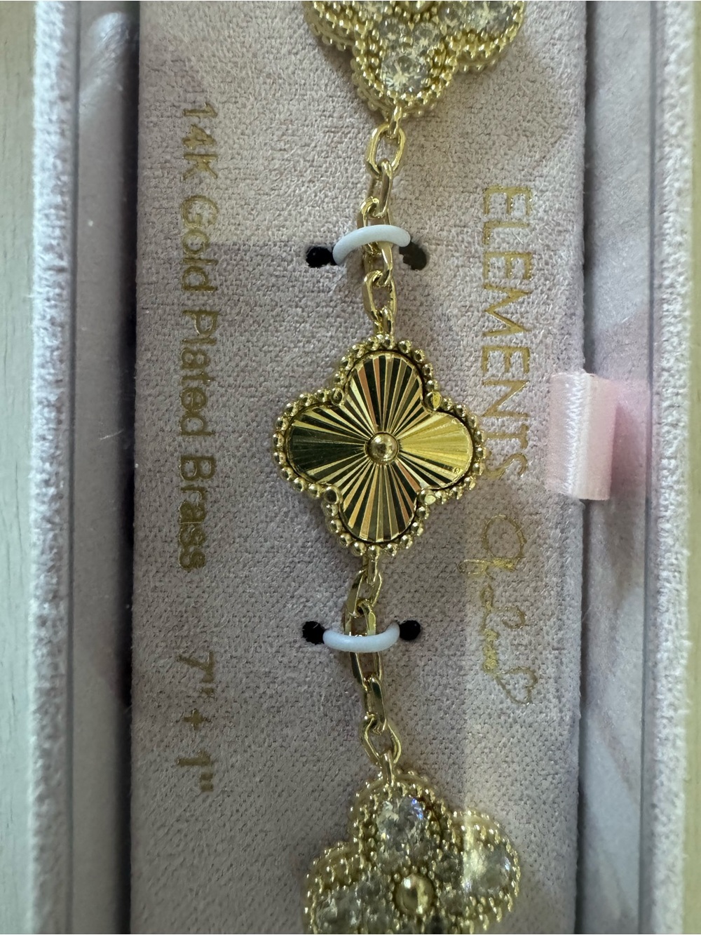 Element of Love 14k Flash Gold-Tone Lucky Clover Bracelet